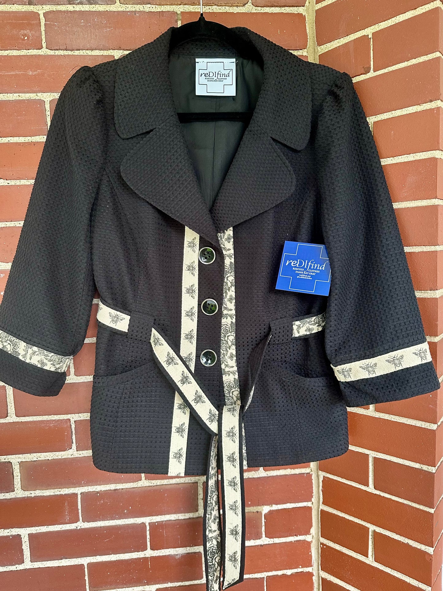 3/4 Sleeve Black Women's Jacket