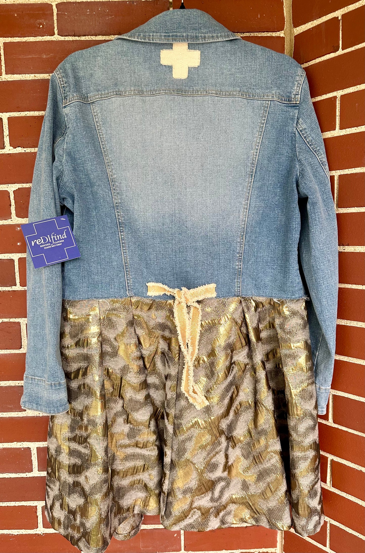 denim jacket with animal print lower