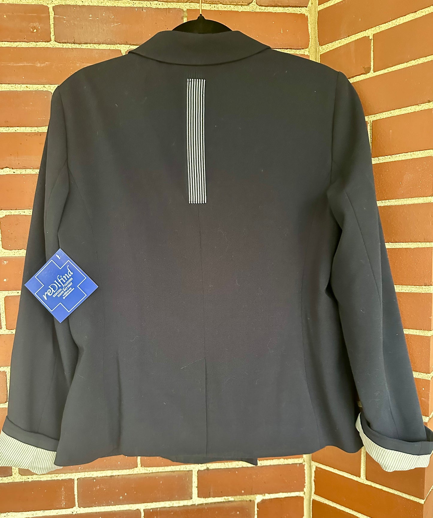 reDlfind Navy Upcycled Double-Breasted Blazer | Size Large