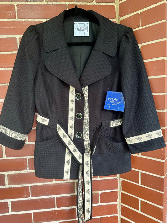 3/4 Sleeve Black Women's Jacket