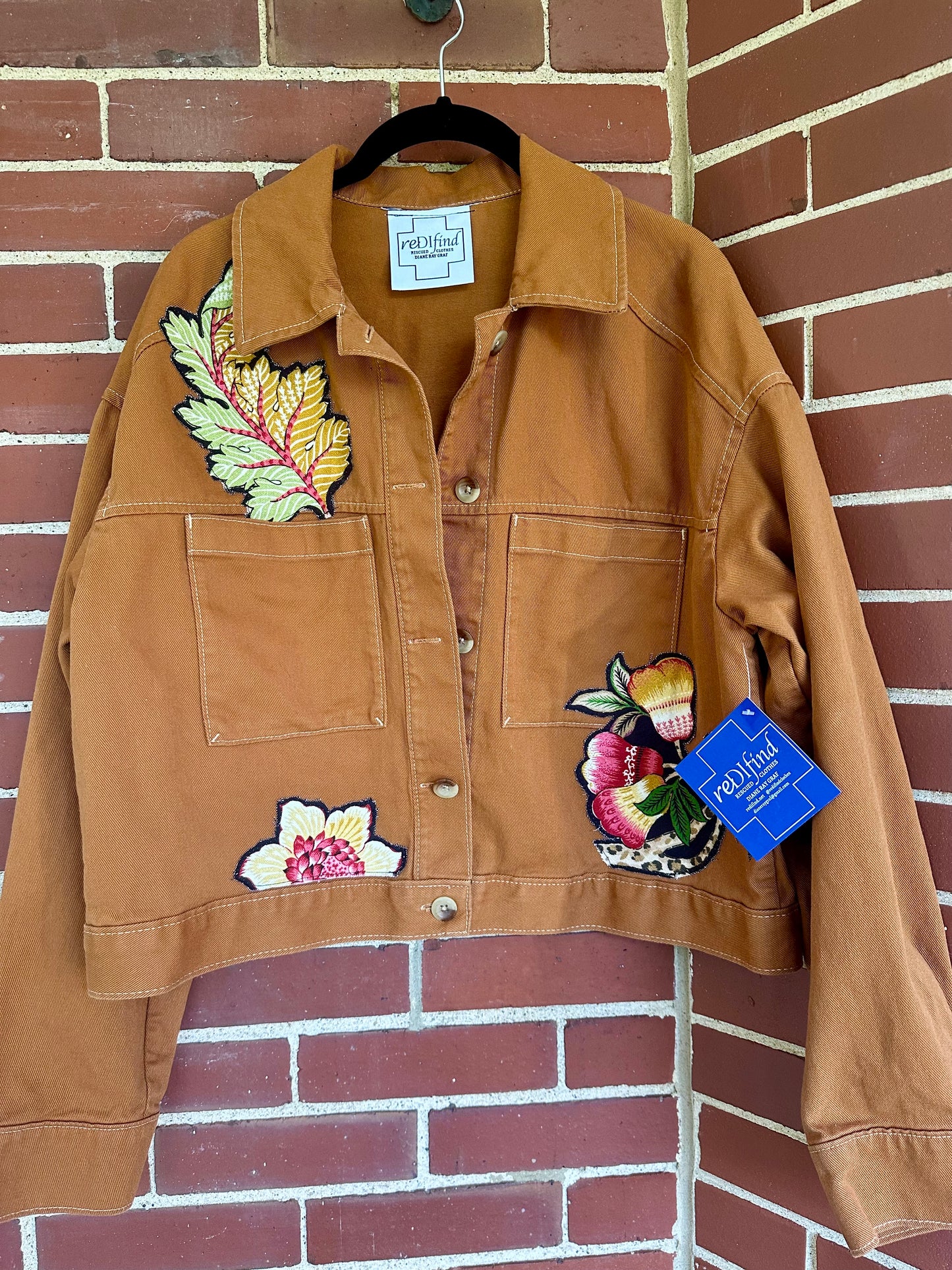 Copper colored botanical jacket