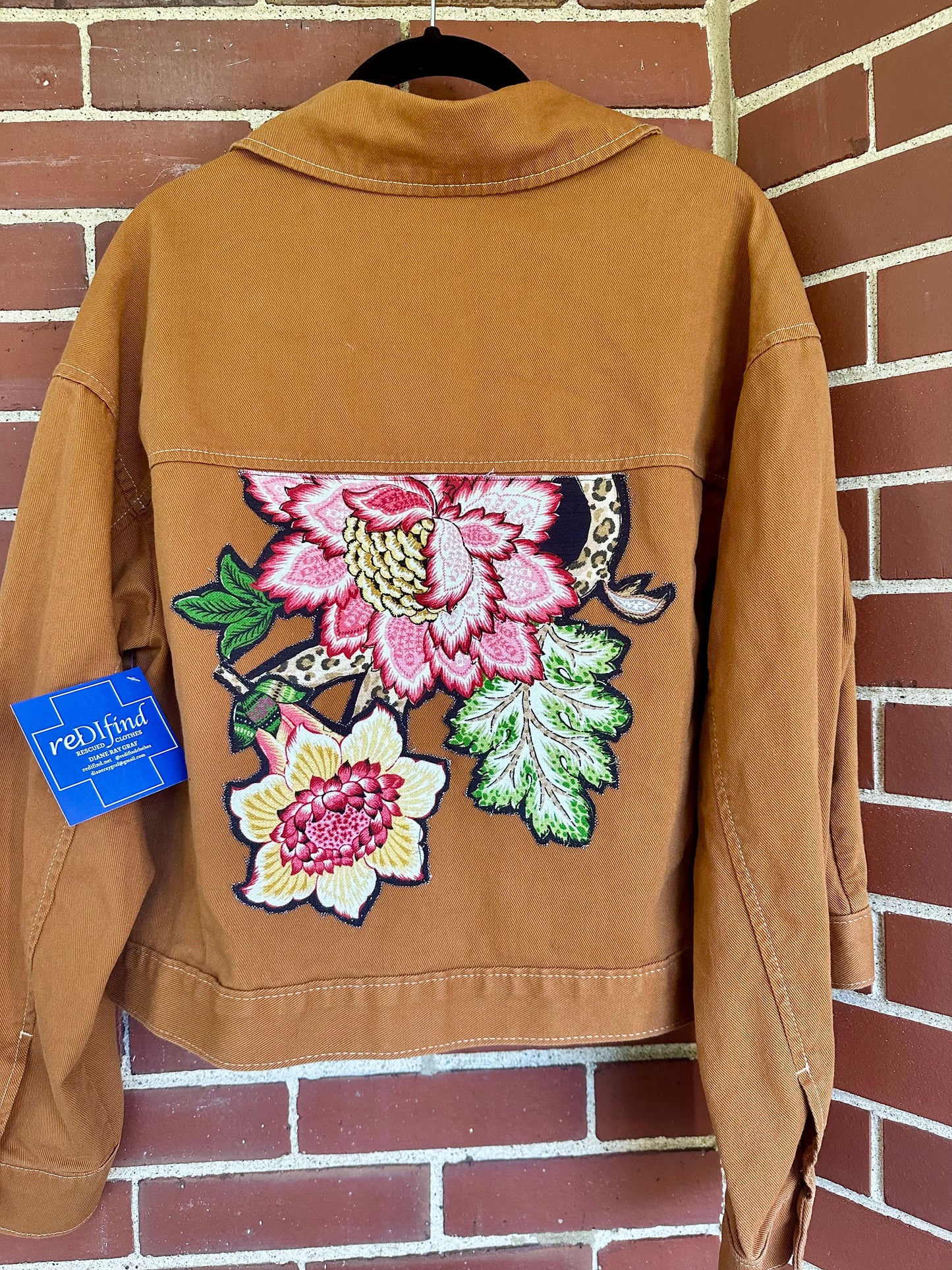 Copper colored botanical jacket